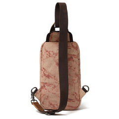 Rustic Canvas Leather Mens Sling Bag Chest Bag One Shoulder Pack for men - imessengerbags