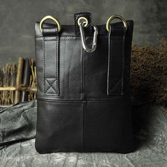 Mens Leather Small Side Bag COURIER BAG Waist Pouch Holster Belt Case Belt Pouch for Men