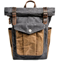 Cool Canvas Retro Mens Large Waterproof Travel Bag Computer Bag Student Backpack for Men - imessengerbags