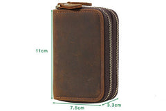 Handmade Leather Mens Cool Key Wallet Car Key Holder Case Slim Card Coin Wallet for Men - imessengerbags
