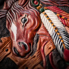 Handmade Leather Fine Horse Tooled Mens billfold Wallet Cool Leather Wallet Slim Wallet for Men - imessengerbags