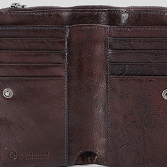 Handmade Mens Cool billfold Leather Wallet Men Small Zipper Wallets Bifold for Men - imessengerbags