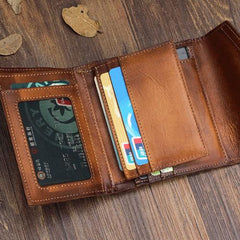 Handmade Mens Cool billfold Leather Wallet Men Small Envelope Wallets Bifold for Men - imessengerbags