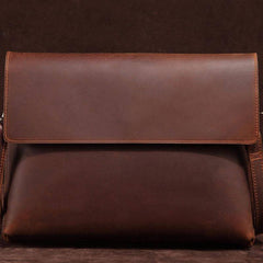 Cool Vintage Dark Brown Leather Mens Courier Bags Small Side Bags Messenger Bag For Men