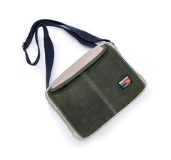 Canvas Leather Mens Womens Green Small 10'' Side Bag Blue Messenger Bag Small Courier Bag For Men - imessengerbags