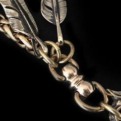 Handmade Leather Brass Metal Wallet Chain Biker Wallet Chain Trucker Chain for Men