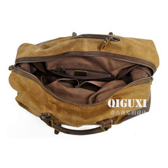 Mens Waxed Large Canvas Weekender Bag Canvas Travel Bag Canvas Overnight Bag for Men