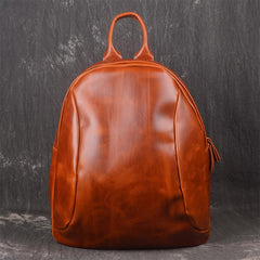 Vintage Leather Brown Men's Backpack Computer Backpack College Backpack For Men - imessengerbags