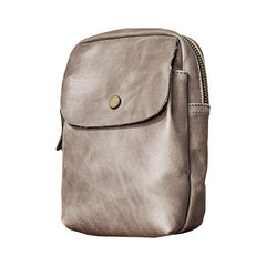 Cool Black Leather Mens Small Messenger Bag Courier Bag Chest Bag Phone Side Bag for men - imessengerbags
