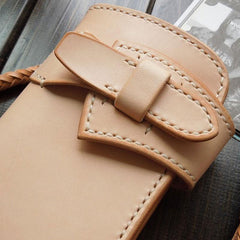 Handmade Leather Biker Wallet Mens Cool Chain Wallet Trucker Wallet with Chain - imessengerbags