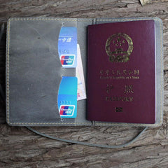Handmade Leather Mens Cool Short Wallet Passport Card Holder Small Card Slim Wallets for Men - imessengerbags