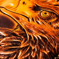 Handmade Leather Tooled Eagle Mens billfold Wallet Cool Leather Wallet Slim Wallet for Men - imessengerbags