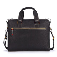 Fashion Black Leather Men's Briefcase Professional Briefcase 15‘’ Black Laptop Briefcase For Men - imessengerbags