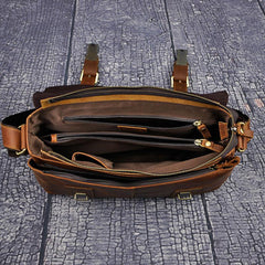 Cool Vintage Brown Leather Mens Side Bag Messenger Bag Shoulder Bag for Men