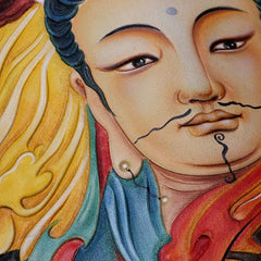 Handmade Leather Quan yin Buddha Mens Chain Biker Wallet Cool Leather Wallet With Chain Wallets for Men - imessengerbags