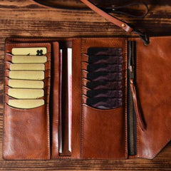 Handmade Mens Cool Leather Chain Wallet Biker Trucker Wallet with Chain for Men - imessengerbags