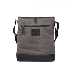 Fashion Vertical Canvas Leather Mens Courier Bag Crossbody Bag Messenger Bags Khaki Canvas Postman Bag for Men