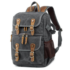 Khaki CANVAS WATERPROOF MENS 15'' CANON CAMERA BACKPACK LARGE NIKON CAMERA BAG DSLR CAMERA BAG FOR MEN - imessengerbags