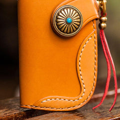 Handmade Leather Biker Mens Cool Car Key Wallet Coin Wallet Pouch Car KeyChain for Men - imessengerbags