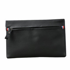 Black Leather Mens Business Clutch Bag Wristlet Clutch Wallet For Men - imessengerbags