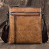 Brown  LEATHER MEN'S Small Side bag Square MESSENGER BAG Tan Square Courier Bag FOR MEN - imessengerbags