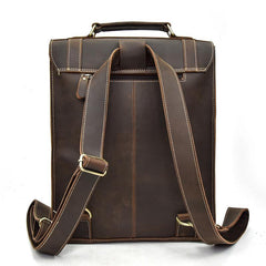 Cool Leather Mens Briefcase Handbag Backpack Satchel Backpack Travel Backpack for Men - imessengerbags