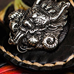 Handmade Leather Black Mens Tooled Skull Chain Biker Wallet Cool Leather Wallet Long Clutch Wallets for Men
