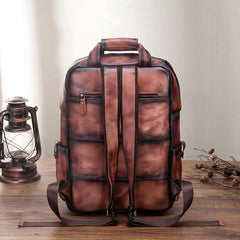 Cool Mens Vintage Leather Backpack School Backpack Travel Backpack for men