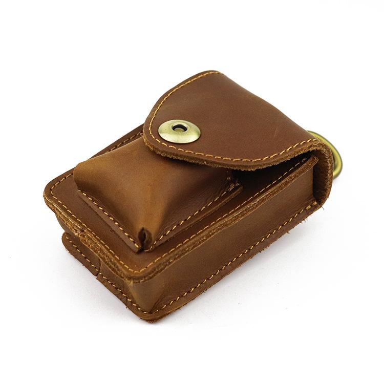 Leather Mens Cigarette Cases with Lighter Holder With Belt Loop Cigarette Holder For Men - imessengerbags