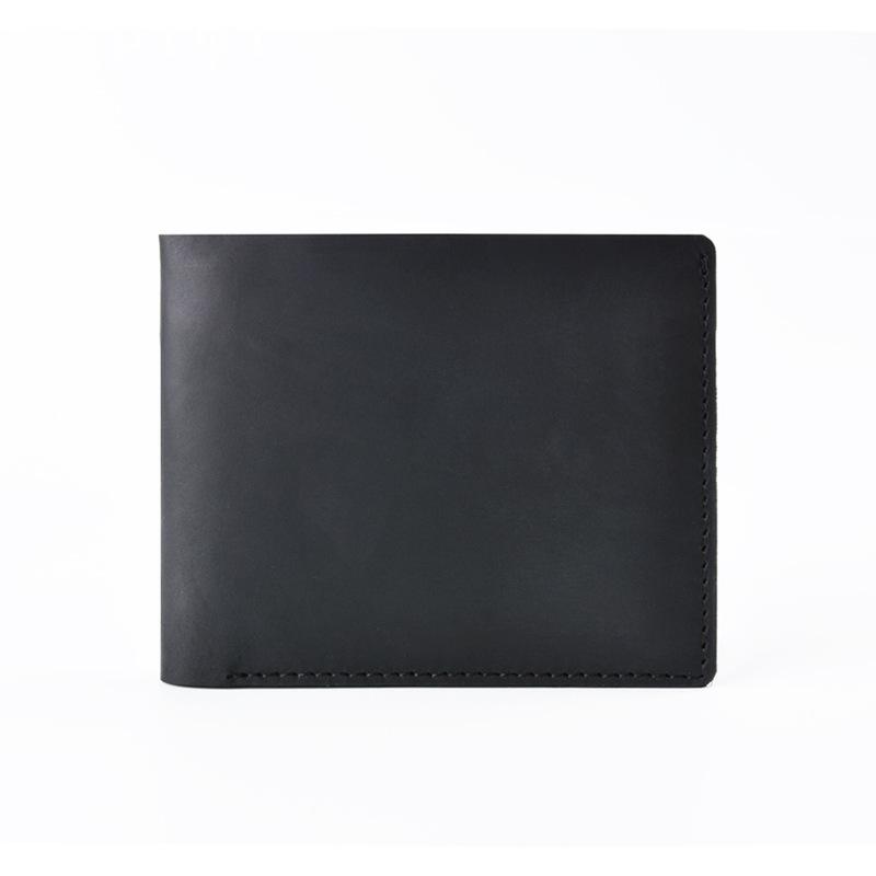 Vintage Brown Leather Men's Small Bifold Wallet Black Slim billfold Wallet For Men - imessengerbags