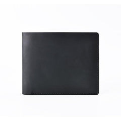 Vintage Brown Leather Men's Small Bifold Wallet Black Slim billfold Wallet For Men - imessengerbags