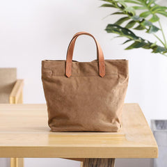 Canvas Leather Mens Womens Large White Handbag Tote Bag Khaki Shoulder Tote Purse For Men - imessengerbags
