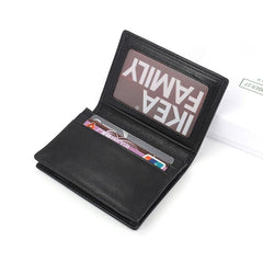 Leather Black Coffee Mens Small Card Wallet Coin Wallet Front Pocket Wallet for Men