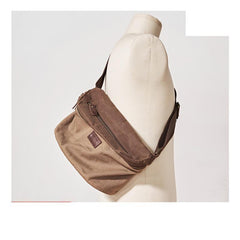 Cool Canvas Mens Messenger Bag Canvas Side Bag Chest Bag Saddle Canvas Courier Bag for Men - imessengerbags