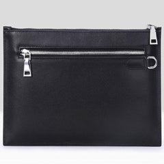Handmade Leather Mens Clutch Cool Slim Wallet Zipper Clutch Wristlet Wallet for Men - imessengerbags