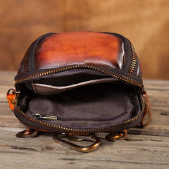 Cool Leather Tan Belt Bag Belt Pouch for Men Mini Shoulder Bag For Men