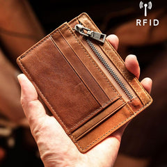 Ultra Thin Leather Mens Front Pocket Wallet Slim billfold Wallet License Small Wallet For Men