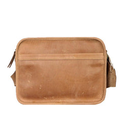 Black Leather Mens Casual Small Courier Bags Messenger Bag Coffee Brown Postman Bag For Men - imessengerbags