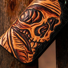 Handmade Leather Biker Mens Cool Car Key Wallet Coin Wallet Pouch Car KeyChain for Men - imessengerbags