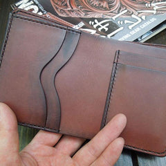 Handmade Leather billfold Wallet Mens Cool billfold Slim Wallet Wallet For Men - imessengerbags