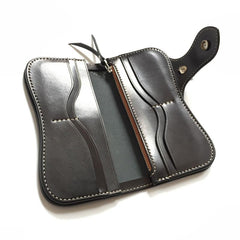 Handmade Leather Biker Wallet Mens Cool Chain Wallet Trucker Wallet with Chain