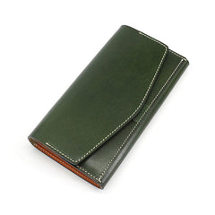 Cool Handmade Mens Leather Long Wallet Envelope Long Bifold Wallet for Men - imessengerbags