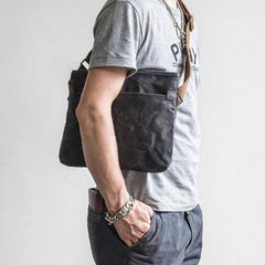 Canvas Mens Cool Small Messenger Bag iPad Bag Chest Bag Bike Bag Cycling Bag for men