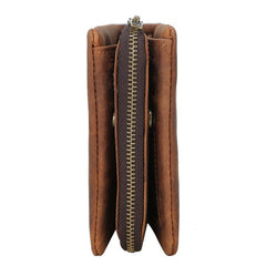 Vintage Leather Mens Bifold Small Wallet billfold Wallet Within Detachable Coin Holder for Men - imessengerbags