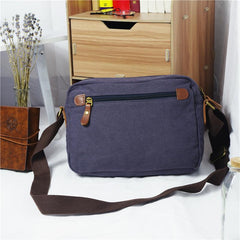 Cool Canvas Leather Mens Small Black Tablet Bag Shoulder Bag Gray Side Bag Messenger Bag for Men - imessengerbags