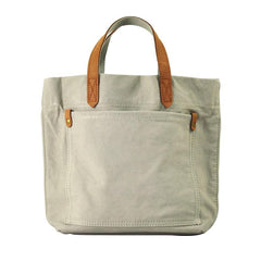 Simple Leather Canvas Womens Mens Small Tote Shoulder Bag Messenger Bag Canvas Handbag For Men Women - imessengerbags
