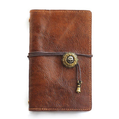 Vintage Handmade Leather Journal Notepad Brown Notebook For Men - imessengerbags
