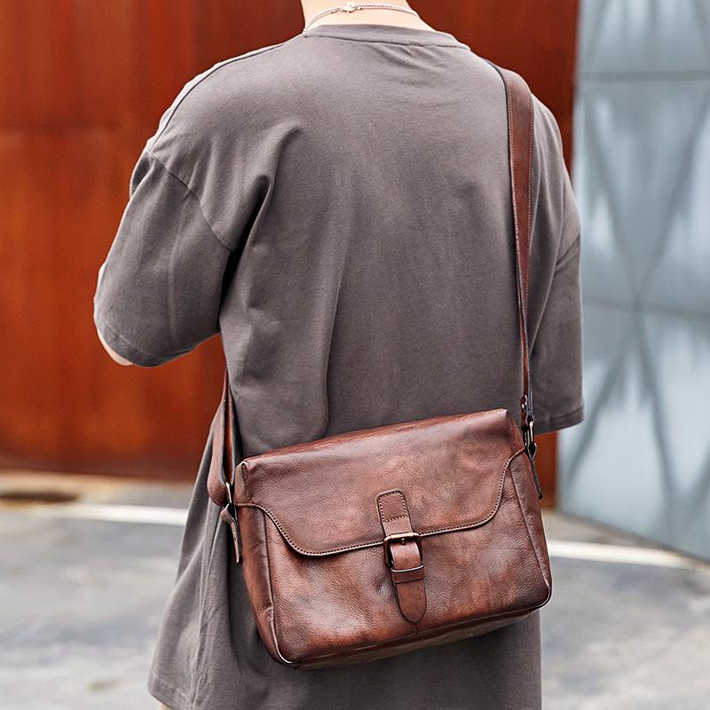 Cool Leather Coffee Mens Messenger Bags Vintage Shoulder Bags for Men –  imessengerbags