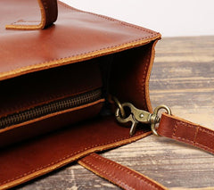Vintage Mens Womens Leather Large Brown Tote Handbag Shoulder Tote Purse Tote Bag For Men - imessengerbags