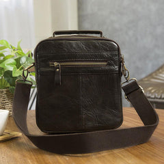 Cool Leather Mens Small Side Bag Messenger Bag Shoulder Bags for Men